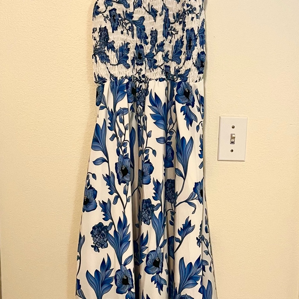 Floral Blue and White Dress